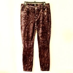 Paige Hoxton Velvet Ultra Skinny Jeans, pockets. Chocolate Brown. Size 32.